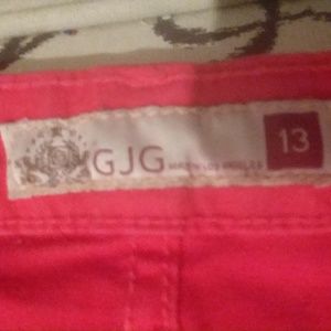 Red denim jeans